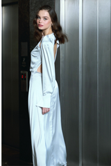 Saléa Elisé Satin Maxi İn Soft Green