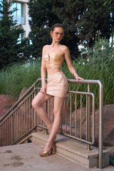 Saléa Jupe Nude Sequin Skirt