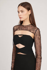 Saléa Future Cut-Out Lace Detail And Tulle Detail Midi Dress
