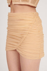 Saléa Cherry Tulle Draped Mini Skirt