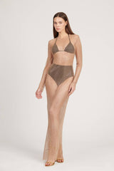 Saléa Couture Edit Shiny Gold In Maxi Dress