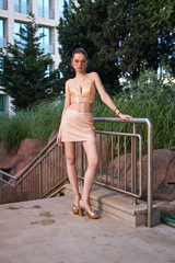 Saléa Jupe Nude Sequin Skirt