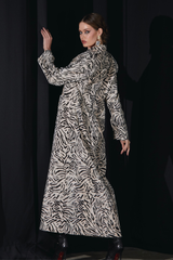 Saléa Wild Lines Trench Dress In Zebra