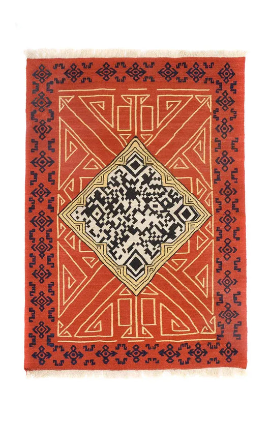 QR Hand Woven Wool Chime Rug