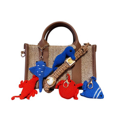 EYNACO City Bag Medium Wicker Beige Origami Charms