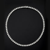 SooSilkyGems 5 MM CARRE STONES TENNIS NECKLACE
