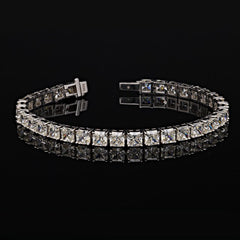 SooSilkyGems 4.5 MM CARRE SETTING G COLOR TEENNIS BRACELET
