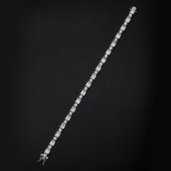 SooSilkyGems BAGUETTE AND ROUND SETTING TENNIS BRACELET