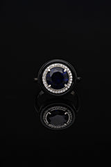 SooSilkyGems ROUND SOLITAIRE ENAMEL SIDE RING