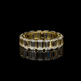 SooSilkyGems BAGUETTES WEDDING BAND WITH GOLD COLOR