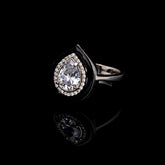 SooSilkyGems ENAMEL TEARDROP SOLITAIRE RING