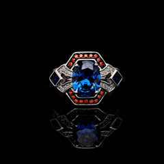 SooSilkyGems RING WITH SAPPHIRE SOLITAIRE CENTER STONE