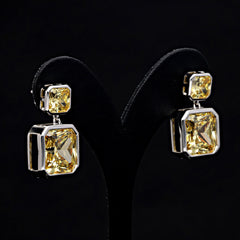 SooSilkyGems QUEEN CUSHION SHAPE SOLITAIRE EARRINGS