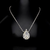 SooSilkyGems PEARSHAPE SOLITAIRE NECKLACE