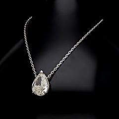 SooSilkyGems PEARSHAPE SOLITAIRE NECKLACE
