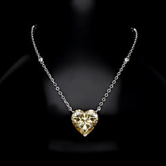 SooSilkyGems HEART SOLITAIRE NECKLACE