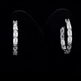 SooSilkyGems MEDIUM SIZE BAGUETTE HOOP EARRINGS