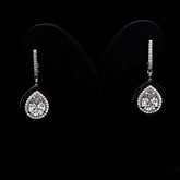 SooSilkyGems ENAMEL-EDGED TEARDROP SOLITAIRE EARRINGS