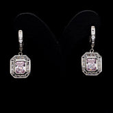 SooSilkyGems PAVE SIDE DETAILED PINK DIAMOND DROP EARRINGS