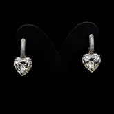 SooSilkyGems MINI HOOP HEART SOLITAIRE STUD EARRINGS