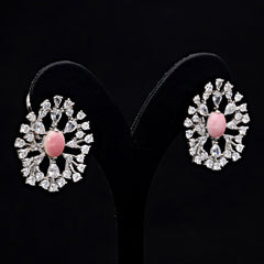 SooSilkyGems EARRINGS WITH CORAL CENTER STONE