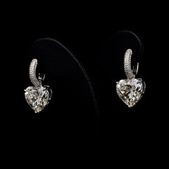 SooSilkyGems MINI HOOP HEART SOLITAIRE STUD EARRINGS