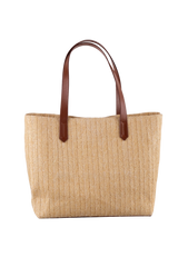 Dellel Deri Brown Wicky Straw Bag