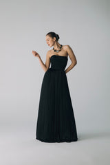 Esra Adıgüzel SIA – Strapless Long Dress with Drape Detail
