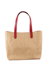 Dellel Deri Red Wicky Straw Bag