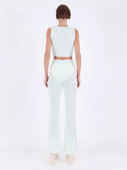 Knitology KNTLGY Mint Knitted Crop Top