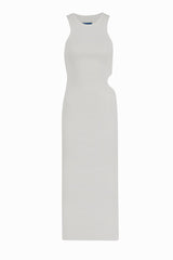 Knitology-TR KNTLGY Asymmetrical Low-cut White Knitted Dress
