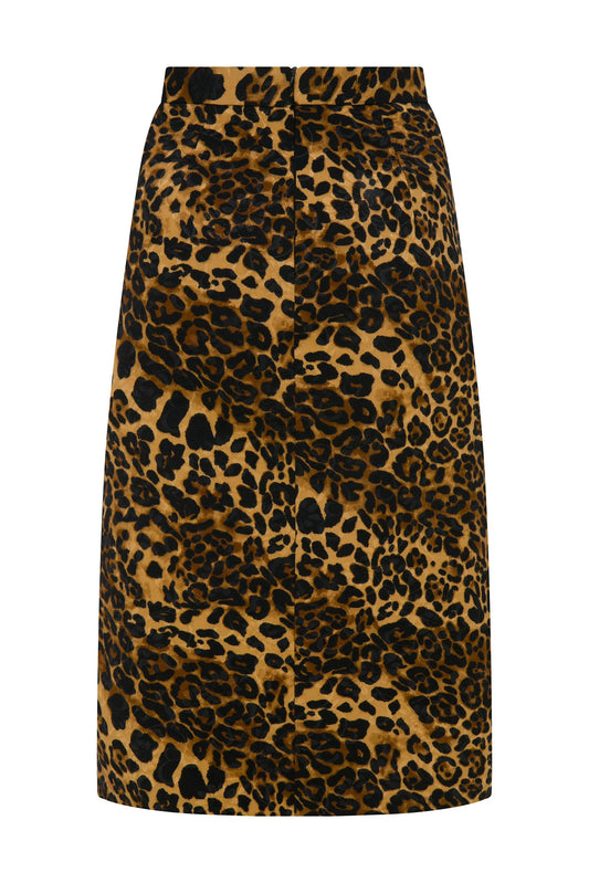 Feline Mirage – Leopard Patterned Front Ripped Skirt