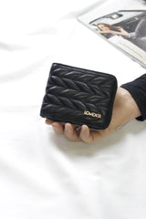 Loventa İşlemeli Fermuarlı Cüzdan - Beleni Siyah