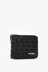 Loventa İşlemeli Fermuarlı Cüzdan - Beleni Siyah