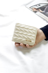 Loventa Embroidered Zippered Wallet – Beleni Krem