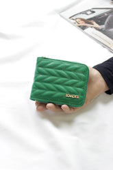 Loventa Embroidered Zippered Cüzdan – Beleni Grassgreen