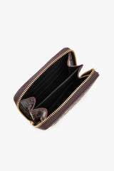 Loventa Genuine Leather Zippered Card Holder Wallet – Blanca Brown