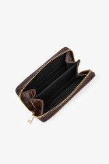 Loventa Genuine Leather Zippered Card Holder Wallet – Blanca Croco Brown