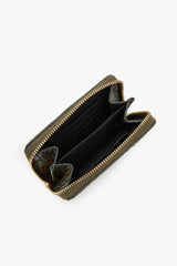 Loventa Genuine Leather Zippered Card Holder Wallet – Blanca Kroko Green