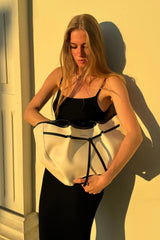 Loventa Büyük Tote Çanta Niesha Siyah Bej