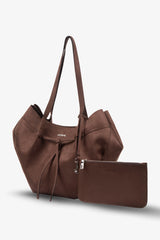 Loventa Large Tote Bag Niesha Brown Suede