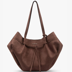 Loventa Large Tote Bag Niesha Brown Suede