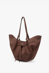 Loventa Large Tote Bag Niesha Brown Suede