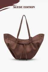 Loventa Large Tote Bag Niesha Brown Suede