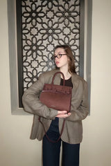 Loventa Orta Boy El Çantası Ciara Bitter Brown Süet