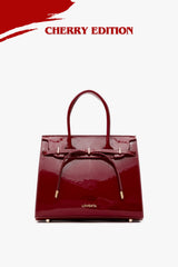 Loventa Orta Boy El Çantası Ciara Patent Deri - Bordo