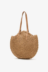Loventa Round Straw Bag Elvana Camel