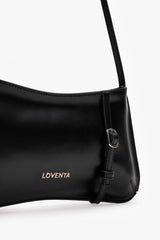 Loventa Shoulder Bag with Belt Detail Eleanor Black