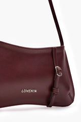 Loventa Shoulder Bag with Belt Detail Eleanor Dark Claret Red