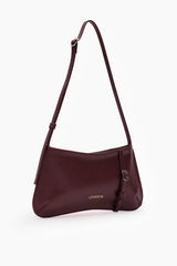Loventa Shoulder Bag with Belt Detail Eleanor Dark Claret Red